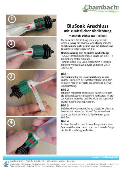 BluSoak Set Anschluss Dichtung